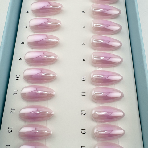 Dreamwave Chrome (ljuslila/rosa ombre, Short Almond)