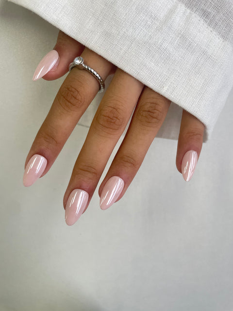Pink Plasma Chrome (rosa, short almond)
