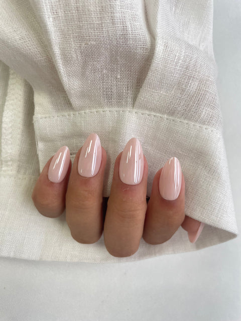 Pink Plasma Chrome (rosa, short almond)