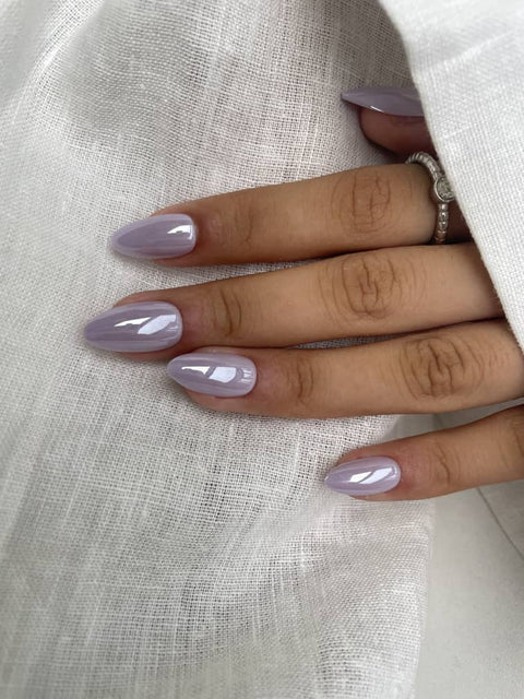 Lavender Loop Chrome (ljuslila, short almond)