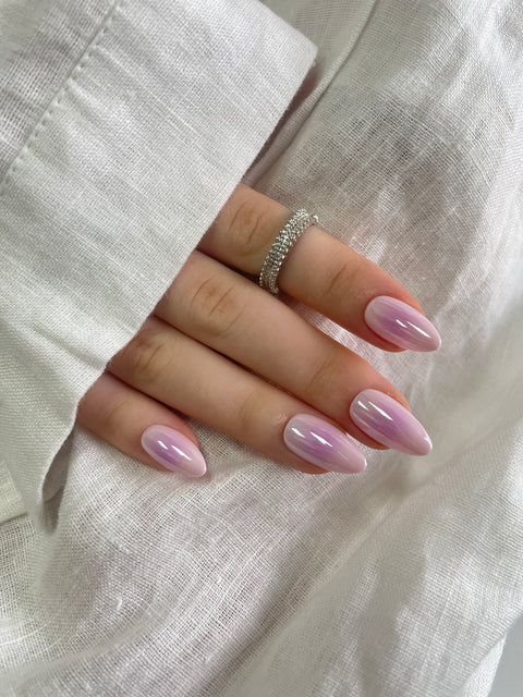Dreamwave Chrome (ljuslila/rosa ombre, Short Almond)